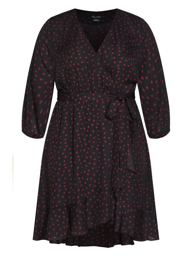 Amber Frill Dress - garnet, BLACK RED DOT, alternate image number null