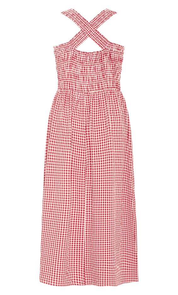 Cute Gingham Maxi Dress - red, RED, alternate image number 5