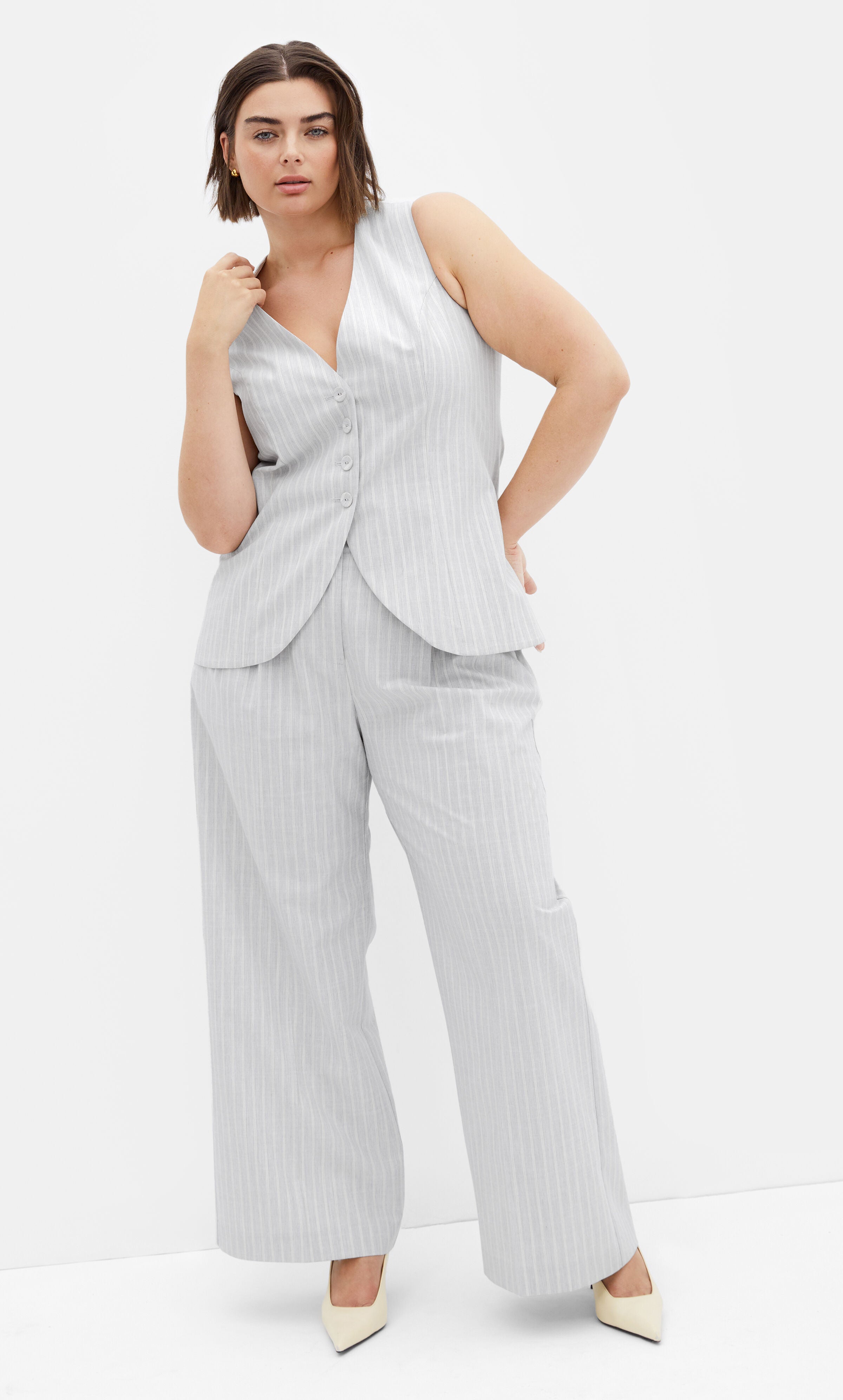 Jazmin Straight Pant - silver, GRAY, hi-res image number 0