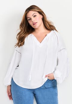 Top Embroidered Peasant