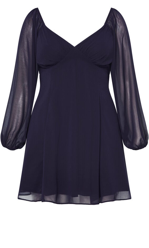 Flirty Flounce Dress - navy, NAVY, alternate image number null