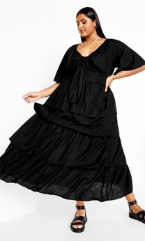 Ana Tie Dress - black