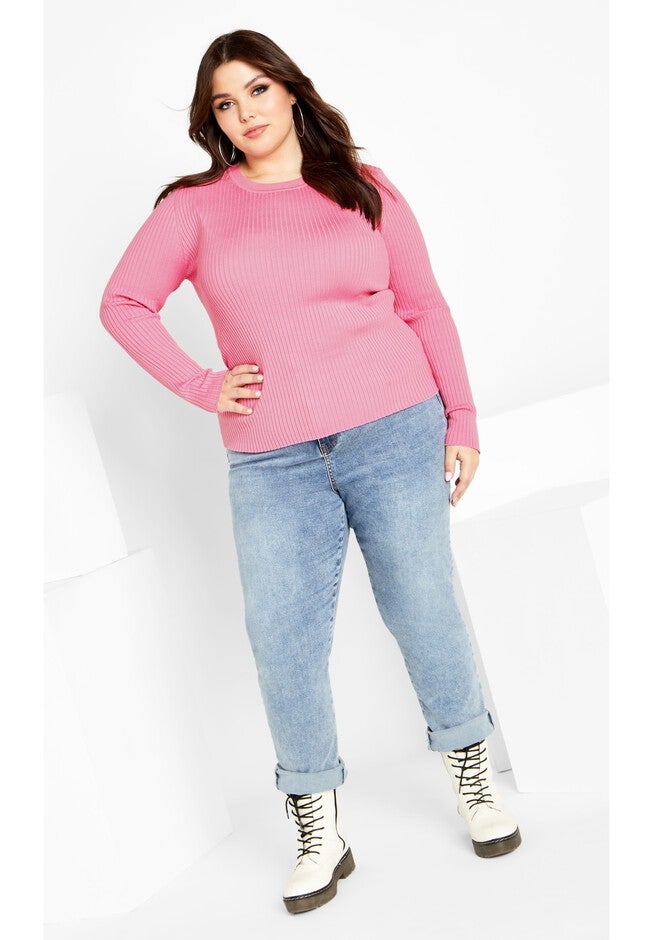 70's Stripe Jumper - pink, PINK, on-hover image number null