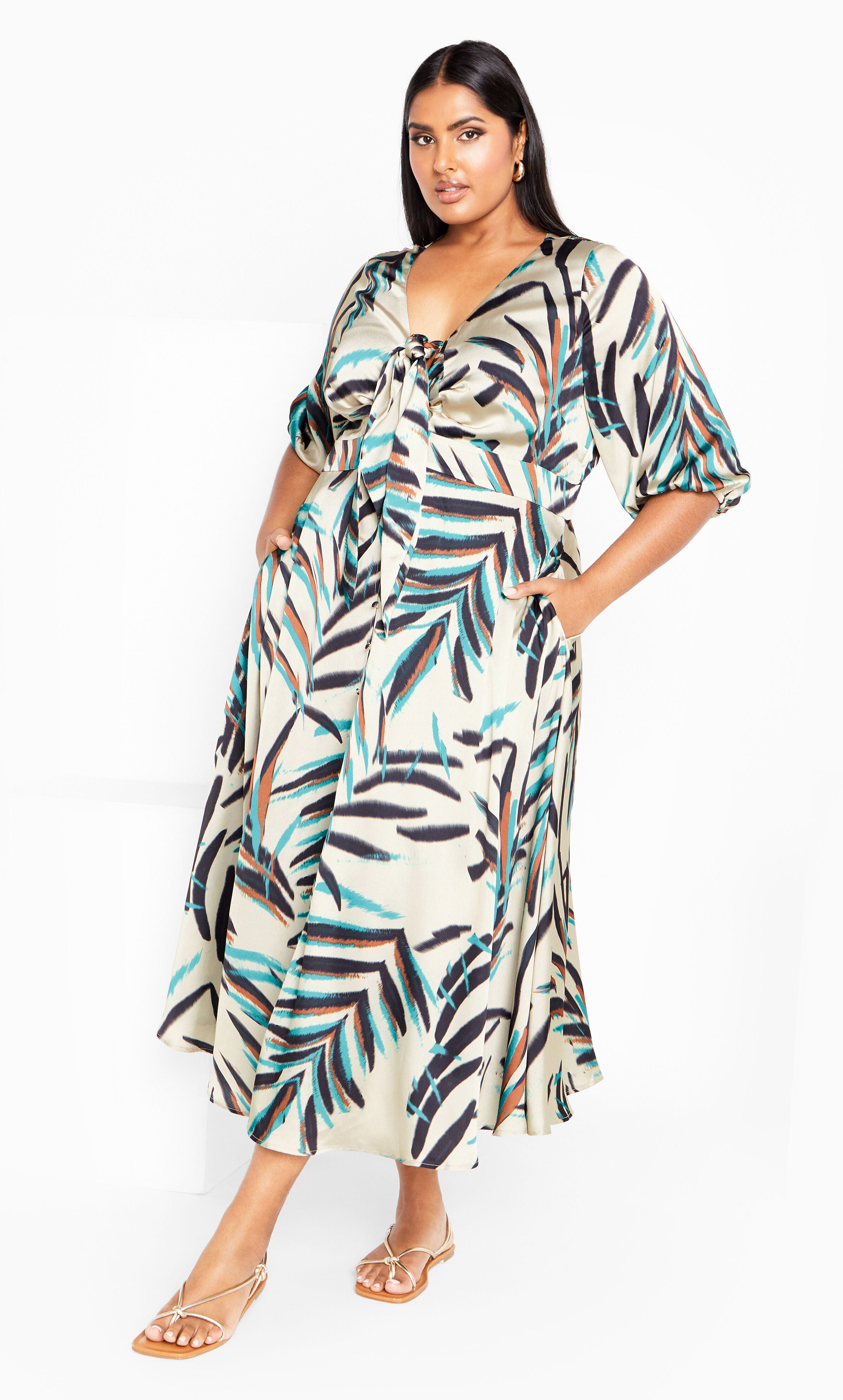 Leanna Maxi Dress - tan, BLUE, alternate image number 1