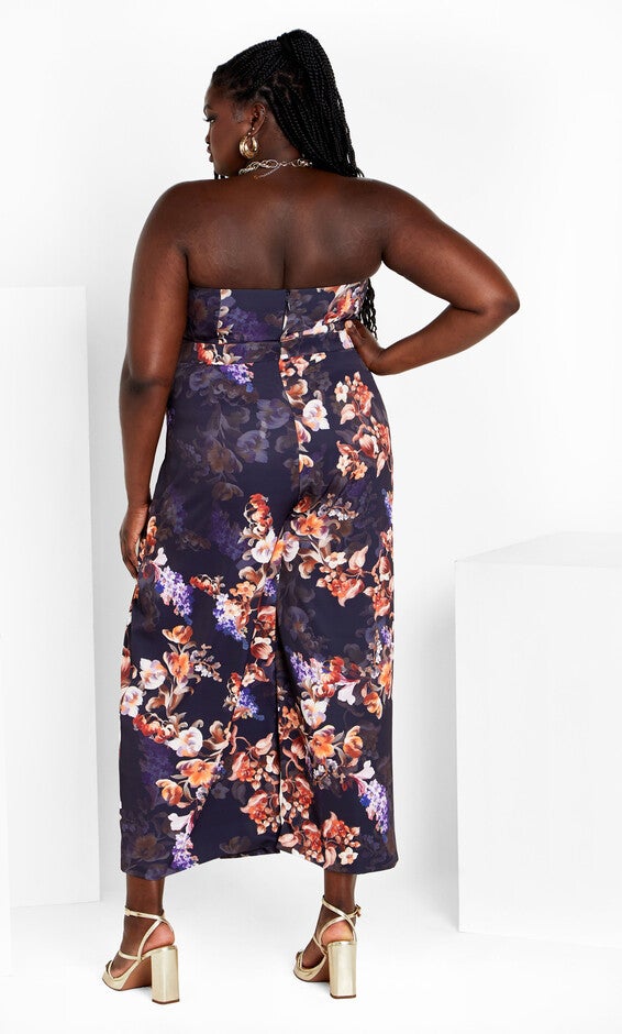 Abigail Print Jumpsuit - navy bouquet, BLUE, alternate image number 3