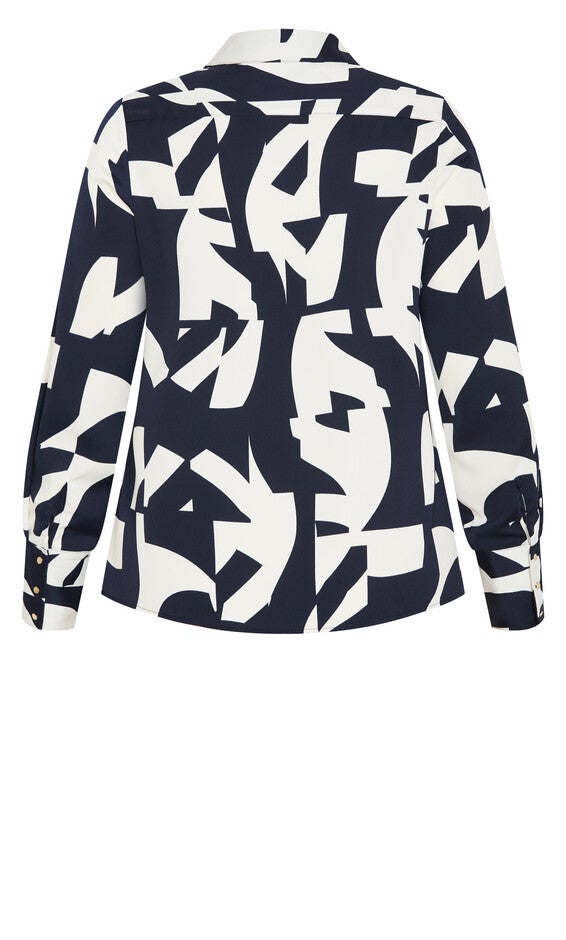 Enya Print Shirt - ivory, BLUE, alternate image number 4