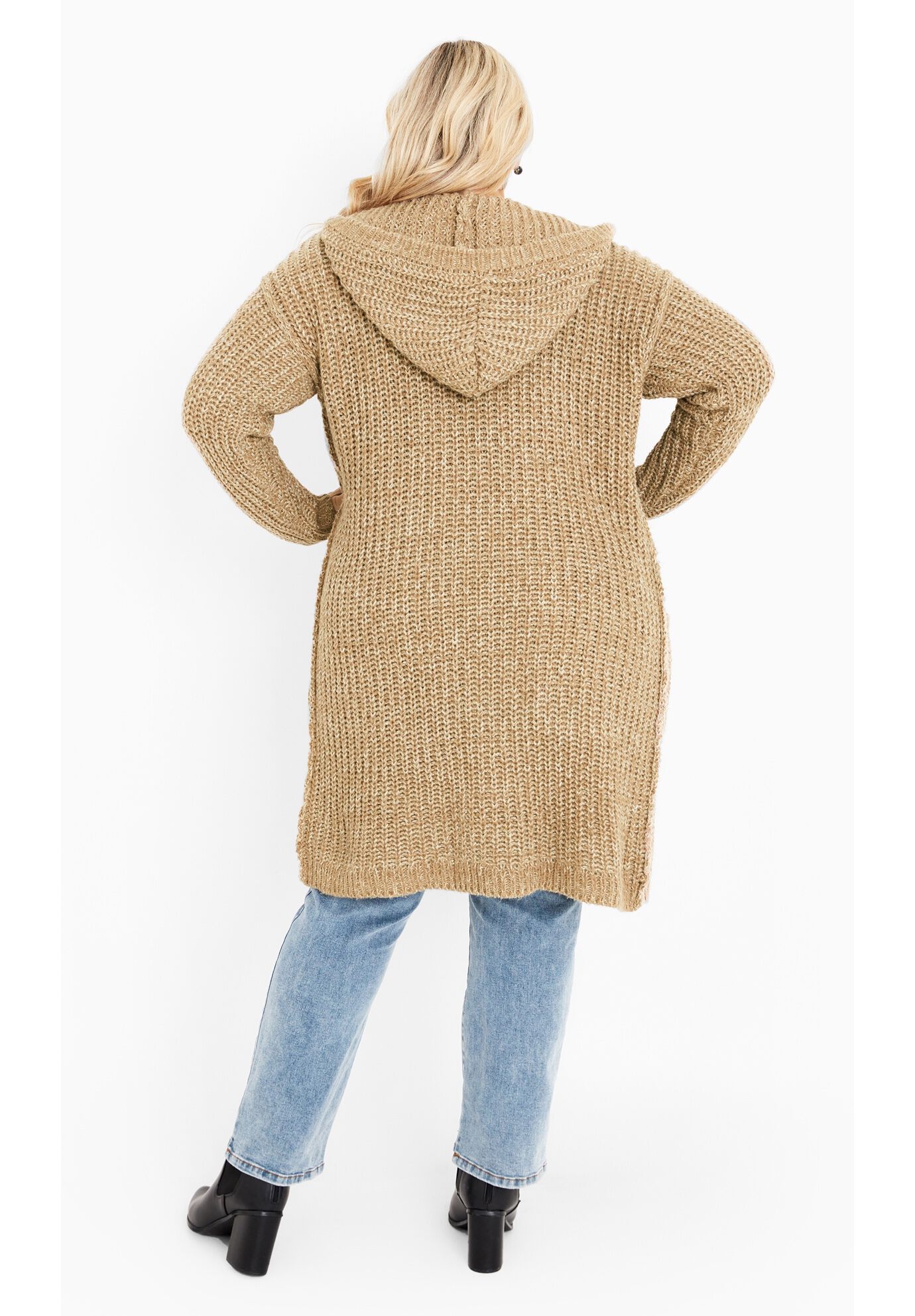 Chelsea Soft Knit Hood Coatigan, CHAI, alternate image number 2