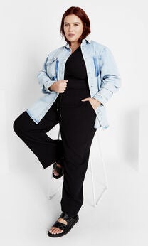 Amelila Pleat Bodysuit - black