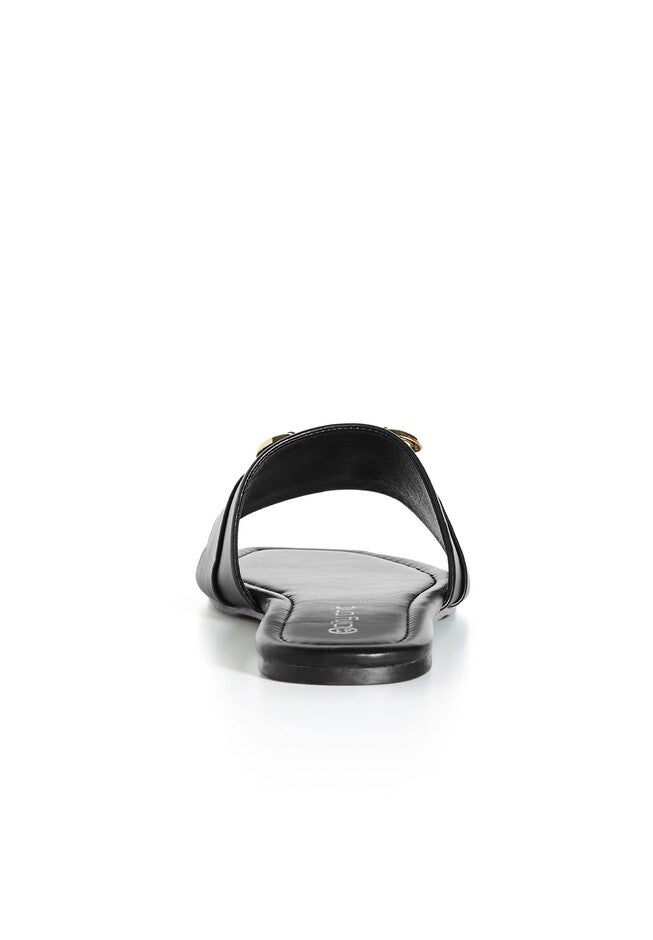 Bejewel Gold Chain Slide - black, BLACK, alternate image number null