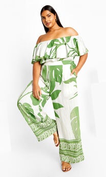 Peta Border Jumpsuit - white