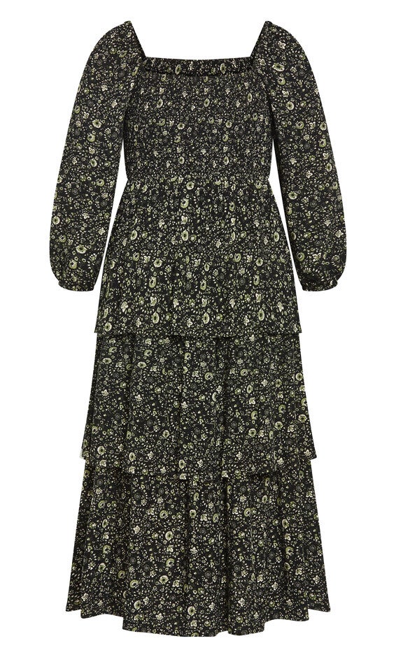 Dahlia Tiered Maxi Dress - olive, GREEN, alternate image number 4