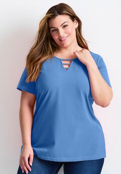 Triple Keyhole Short Sleeve Tee