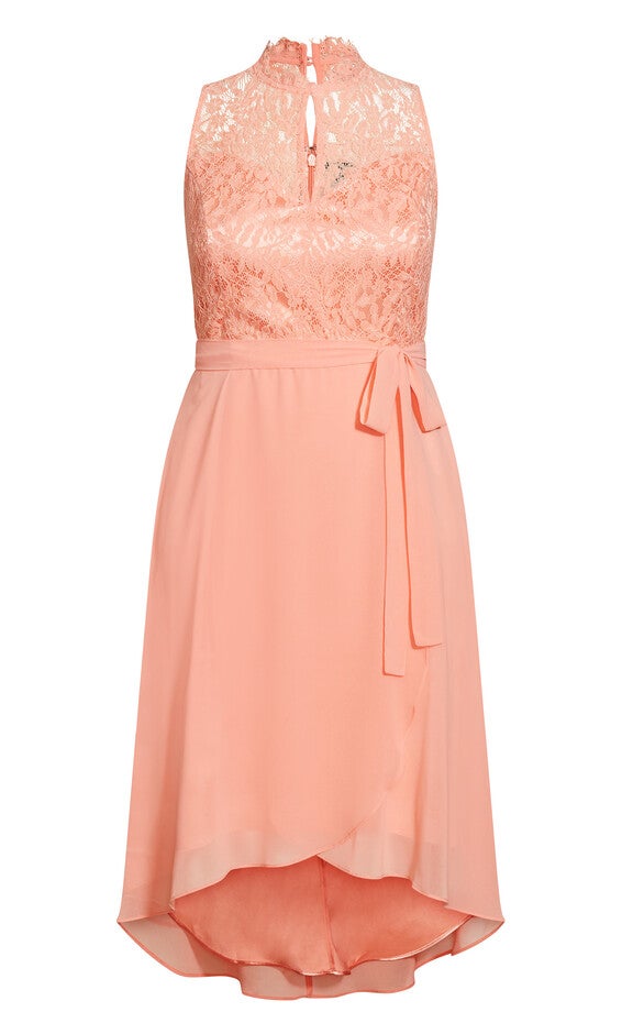 Hi Lo Lover Dress - peach, PINK, alternate image number 4