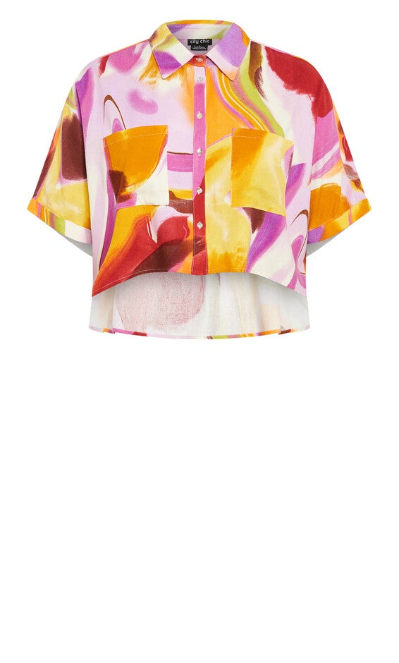 Esme Print Shirt - yellow, SUMMER, alternate image number 4