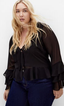 Trixie Ruffle Top - black