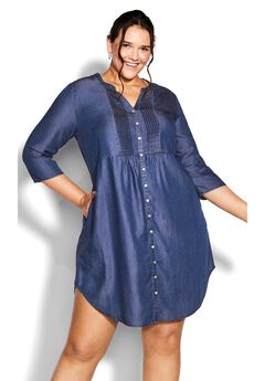 Mae Pintuck Shirtdress