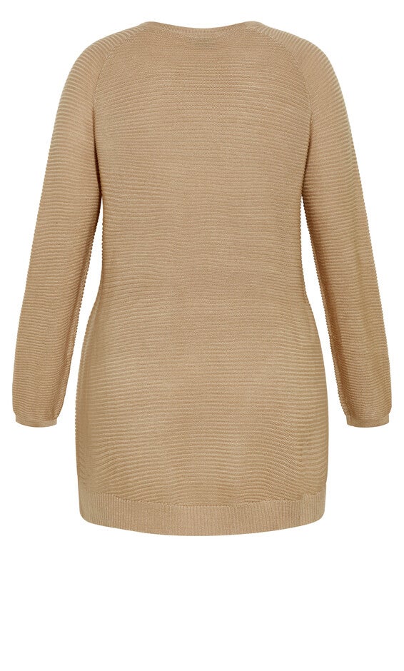 Zip Front Sweater - latte, BROWN, alternate image number null