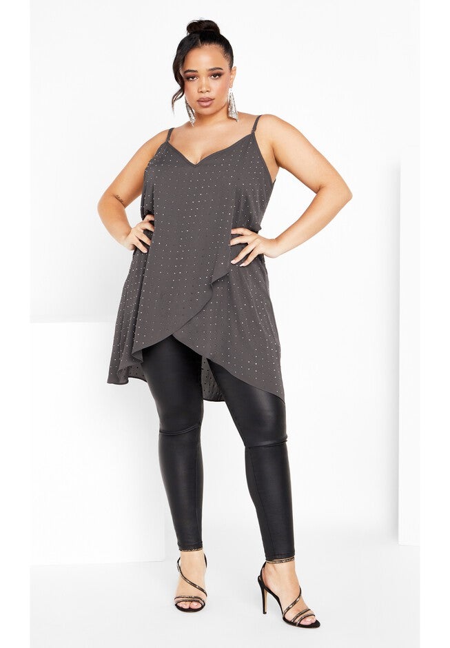 Hi Lo Shine Cami - night sky, GRAY, on-hover image number 1