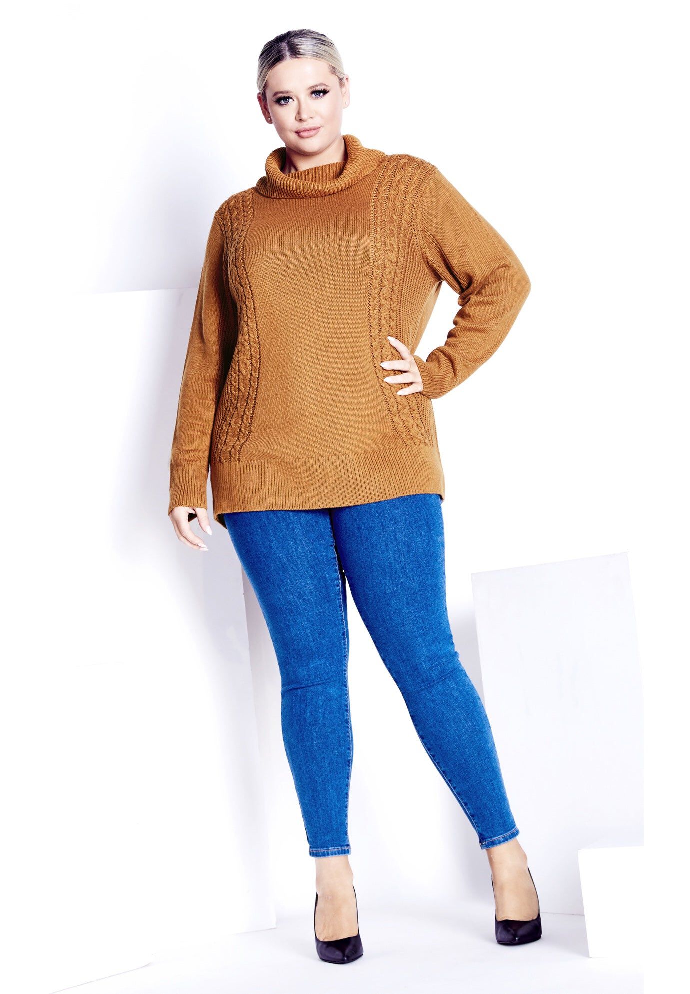 Rosie Cable Knit Sweater, ALMOND, hi-res image number 0