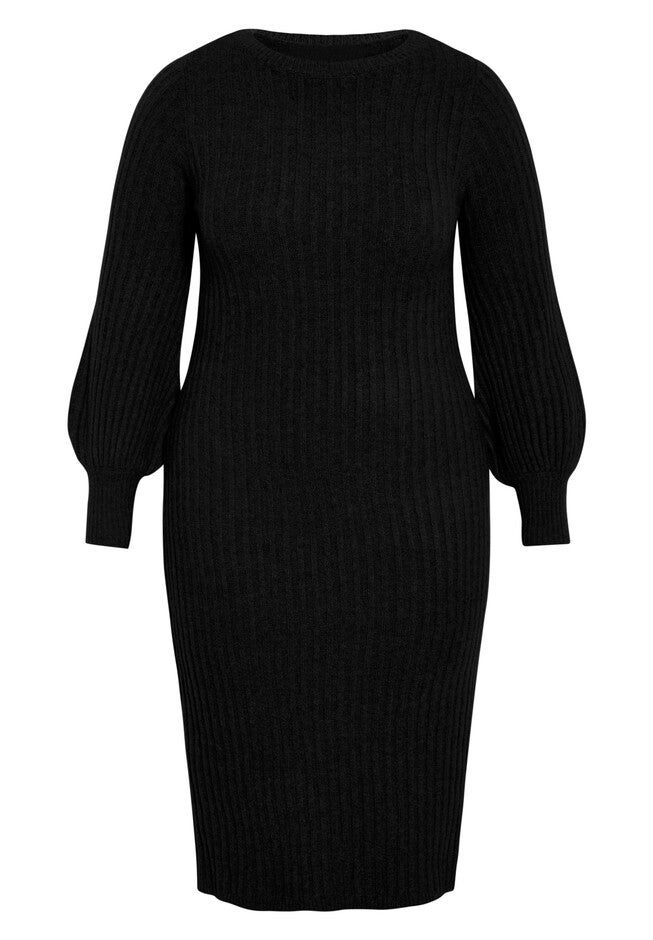 Sasha Rib Dress, BLACK, alternate image number null