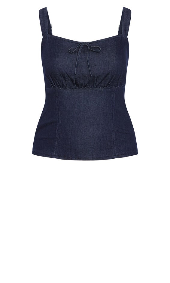 Abbie Denim Top - dark denim, BLUE, alternate image number 4
