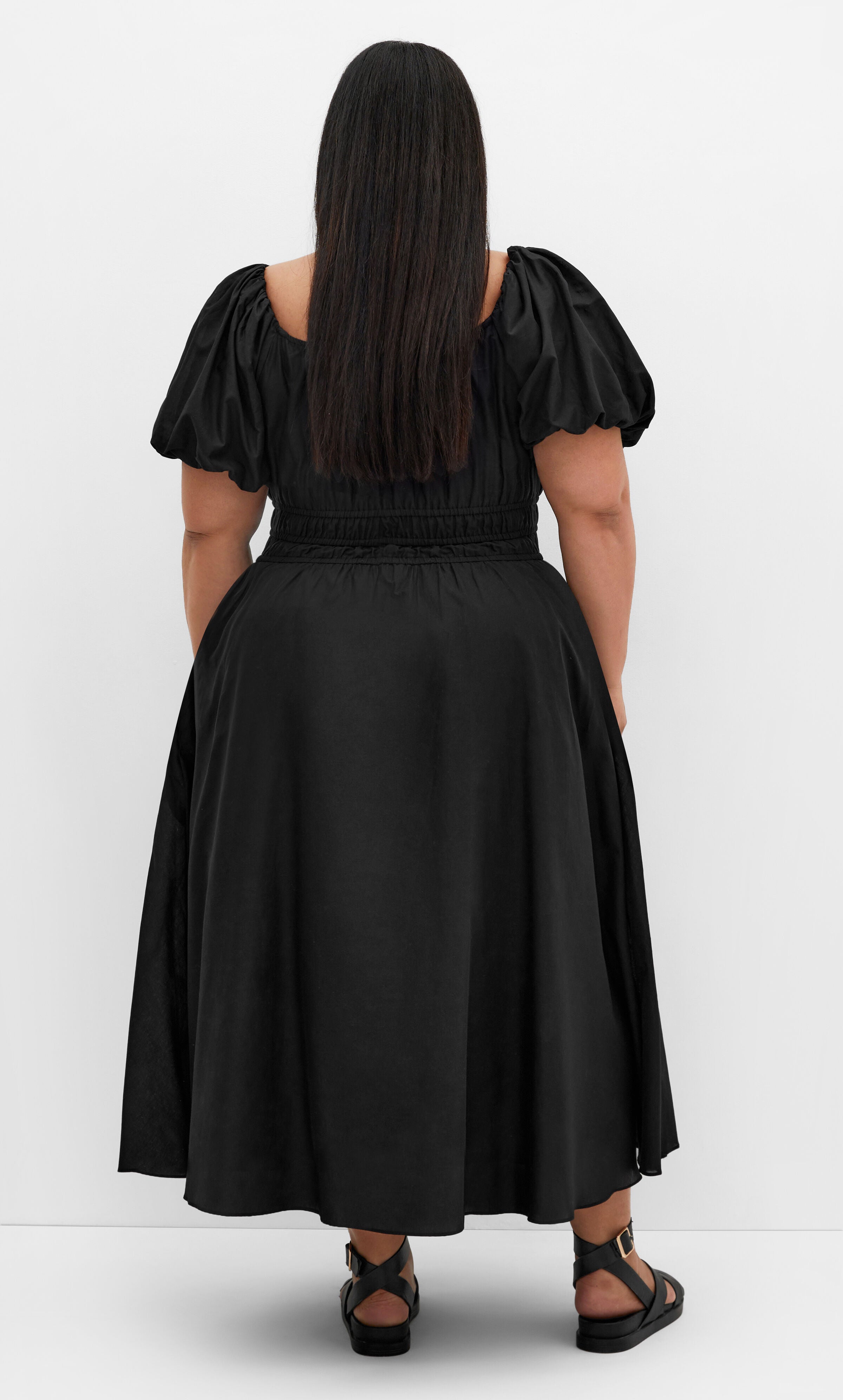 Lillian Midi Dress - black, BLACK, alternate image number 2