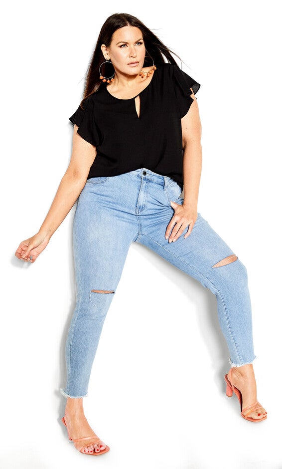 Sweet Waterfall Top - black, BLACK, alternate image number null