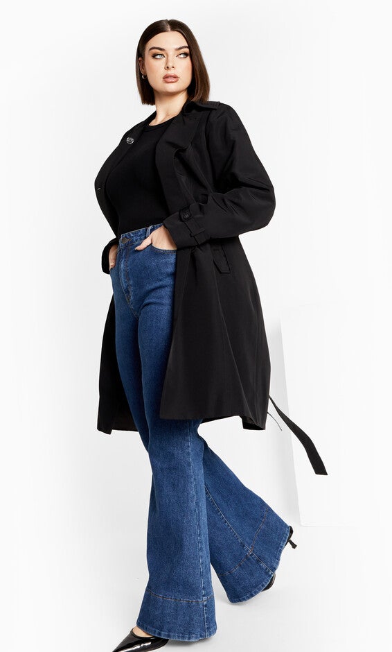 Classic Corset Trench - black, BLACK, alternate image number null