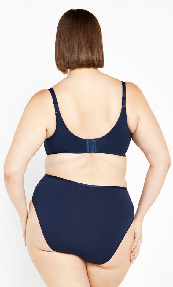 Smooth & Chic Cotton T-shirt Bra - navy, BLUE, alternate image number 1