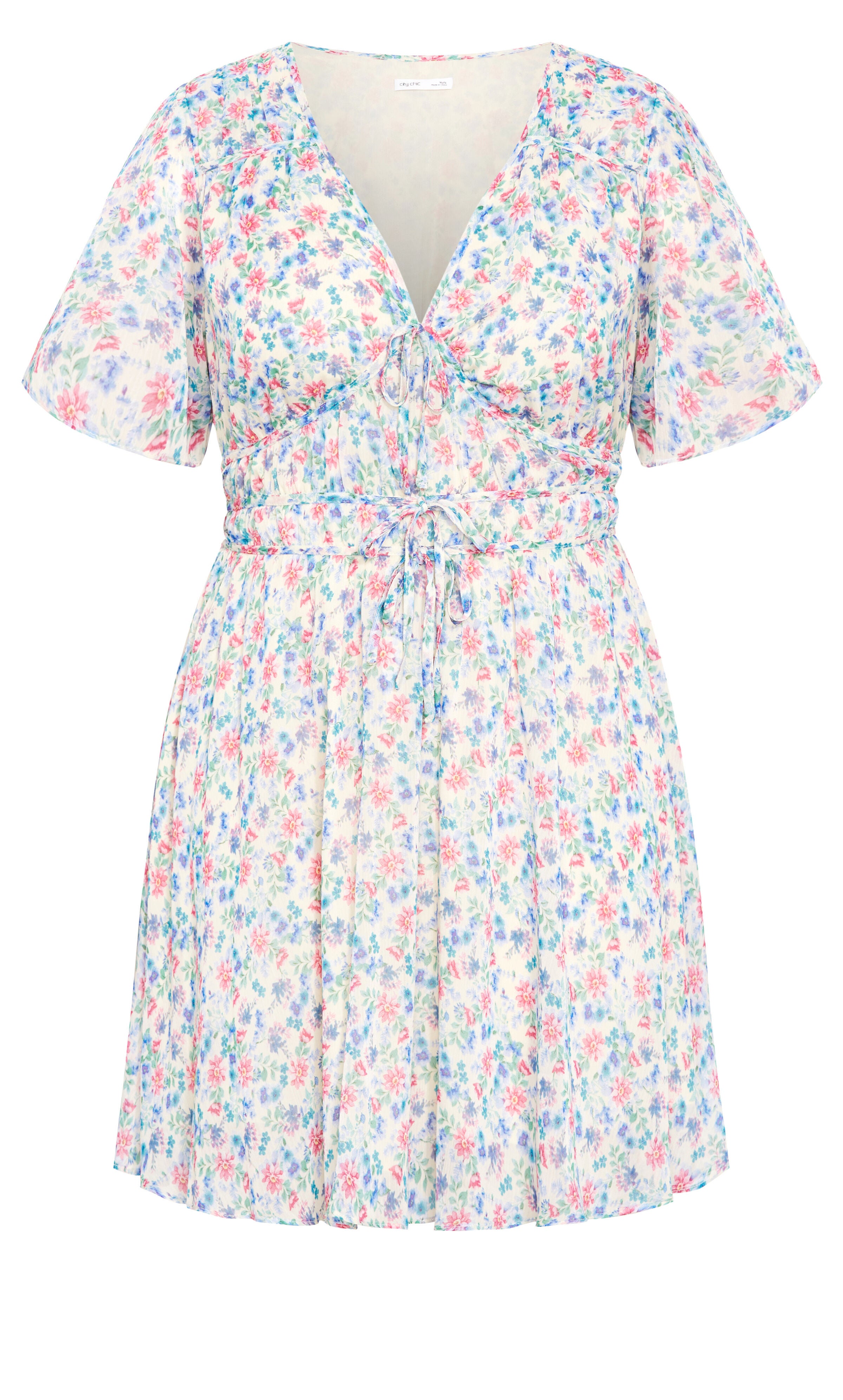 Cara Print Dress - cream, PURPLE, alternate image number 5