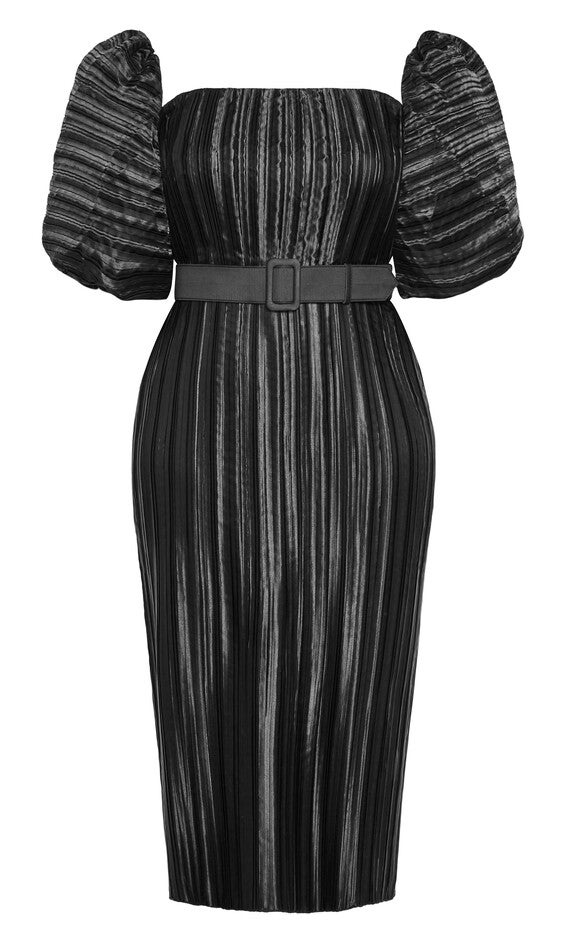 Krista Pleat Dress - black, BLACK, alternate image number 4