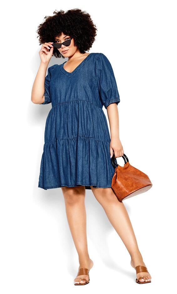 Coastal Dress - dark denim, BLUE, hi-res image number null