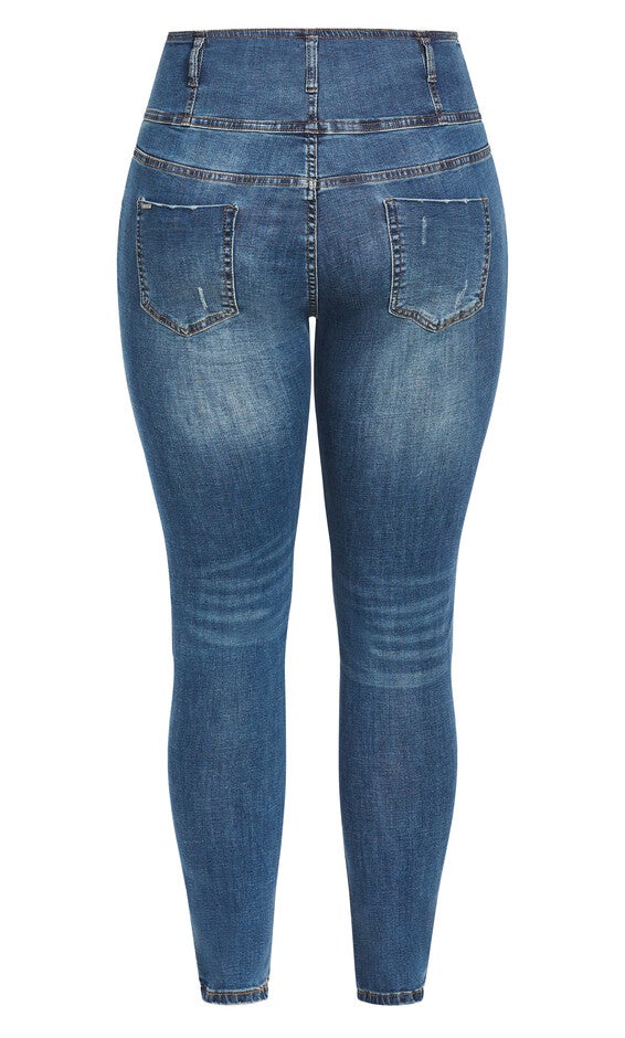 Harley Rip Corset Jean - denim, BLUE, alternate image number null