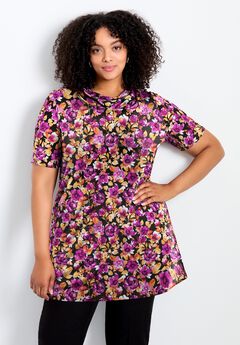 Cowl Neck Short Sleeve Top