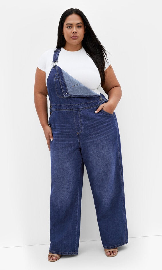 Pinafore Overall - mid denim, DENIM, alternate image number 4