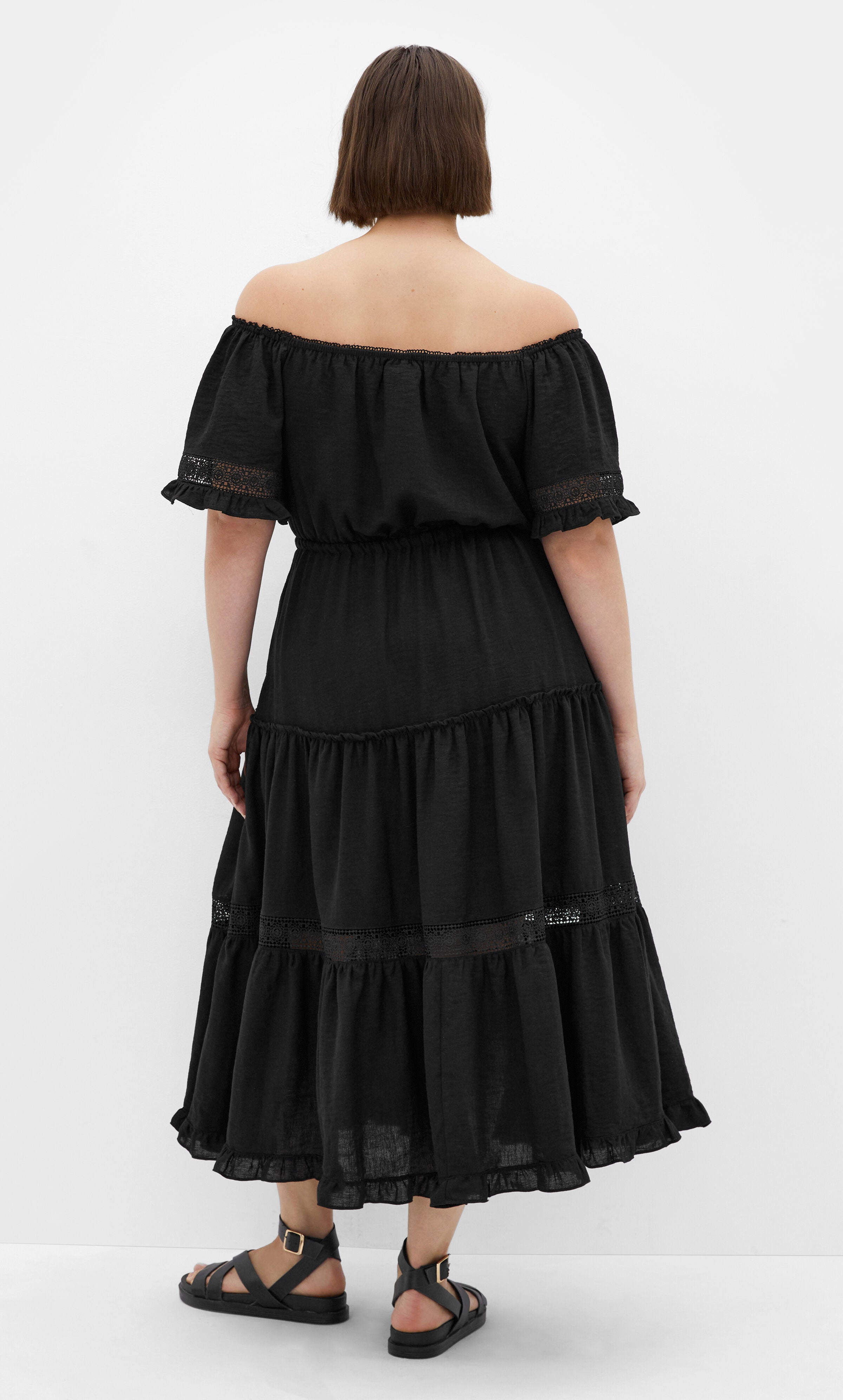 Angel Midi Dress - black, BLACK, alternate image number 2