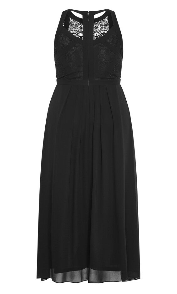 Panelled Bodice Maxi Dress - black, BLACK, alternate image number 5