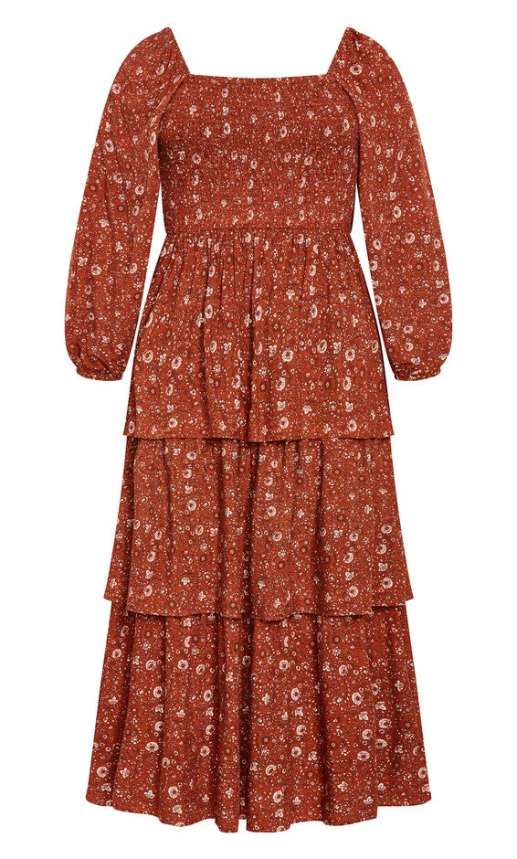 Dahlia Tiered Maxi Dress - spice, ORANGE, alternate image number 4
