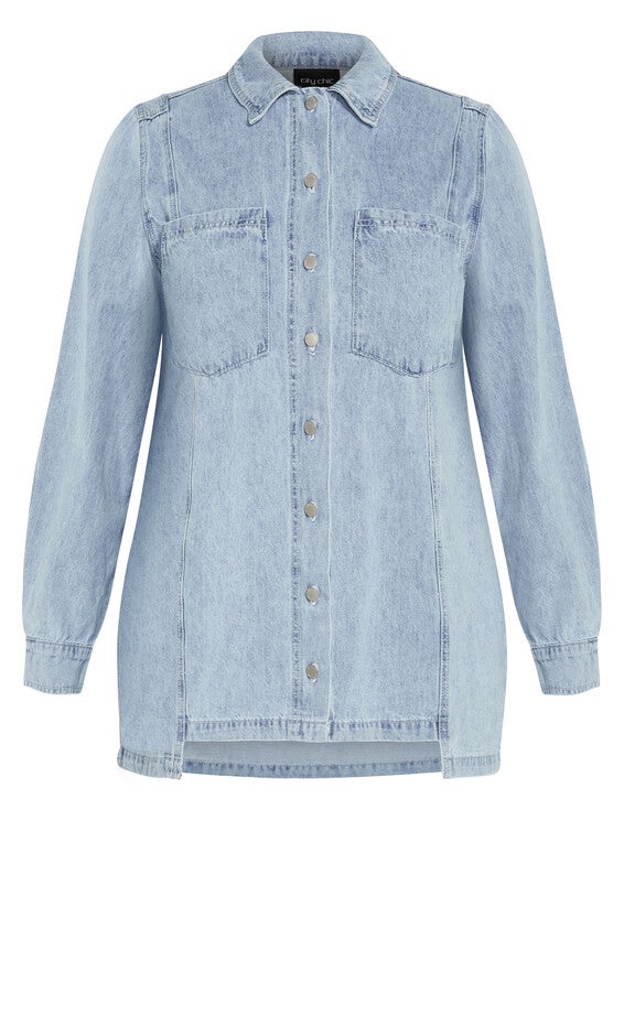 Liv Denim Shirt - mid denim, BLUE, hi-res image number 0