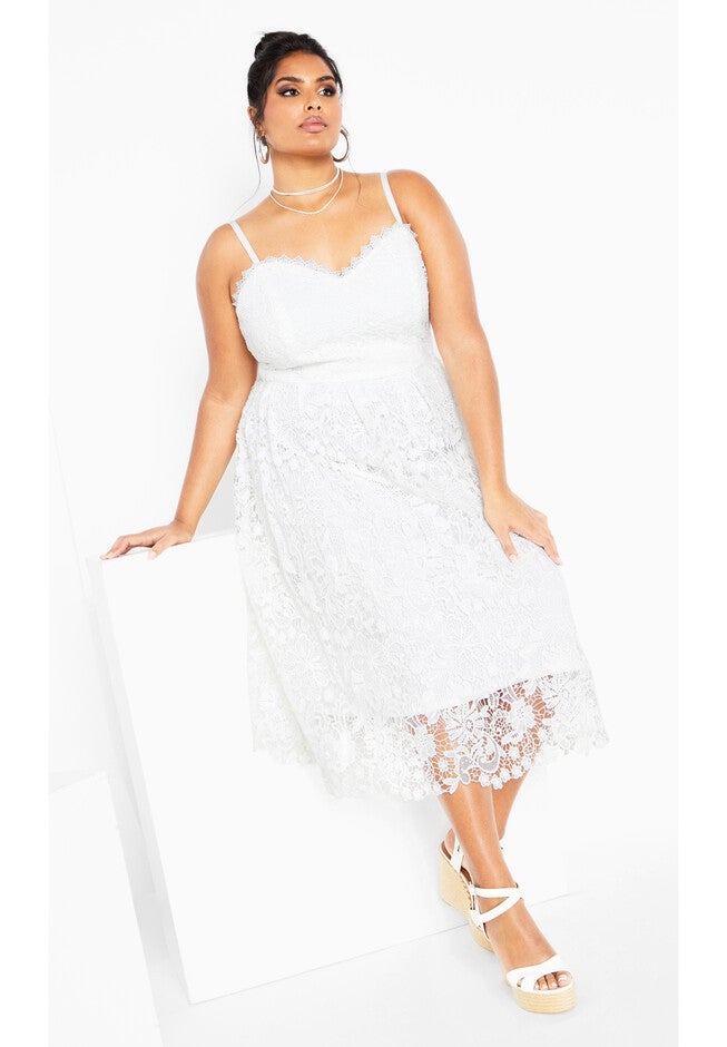 Scarlet Lace Dress - ivory, WHITE, on-hover image number 1