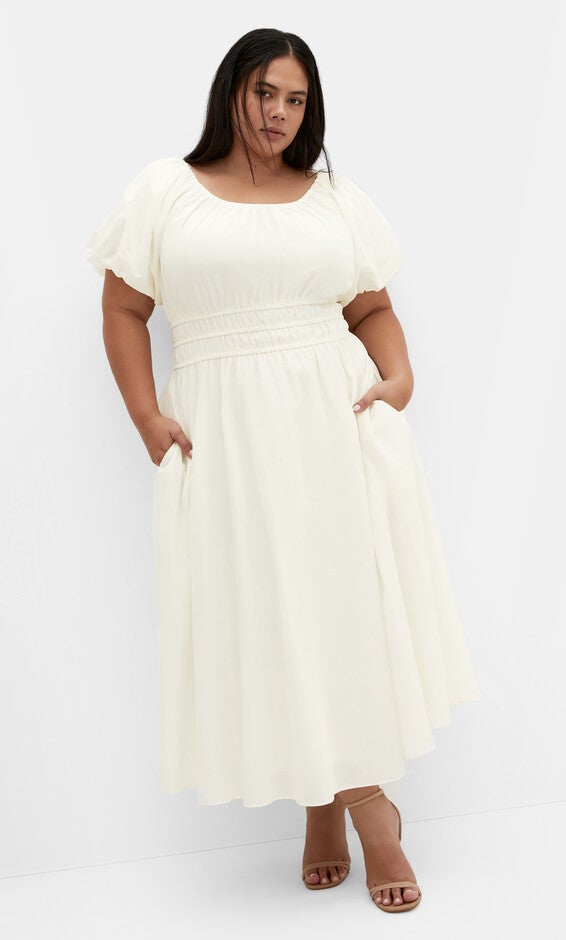 Lillian Midi Dress - butter, CREAM, hi-res image number 0