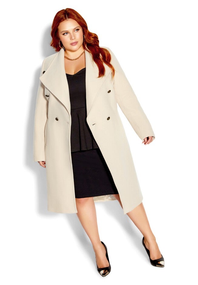 Sassy Military Coat - buff, BEIGE, on-hover image number null
