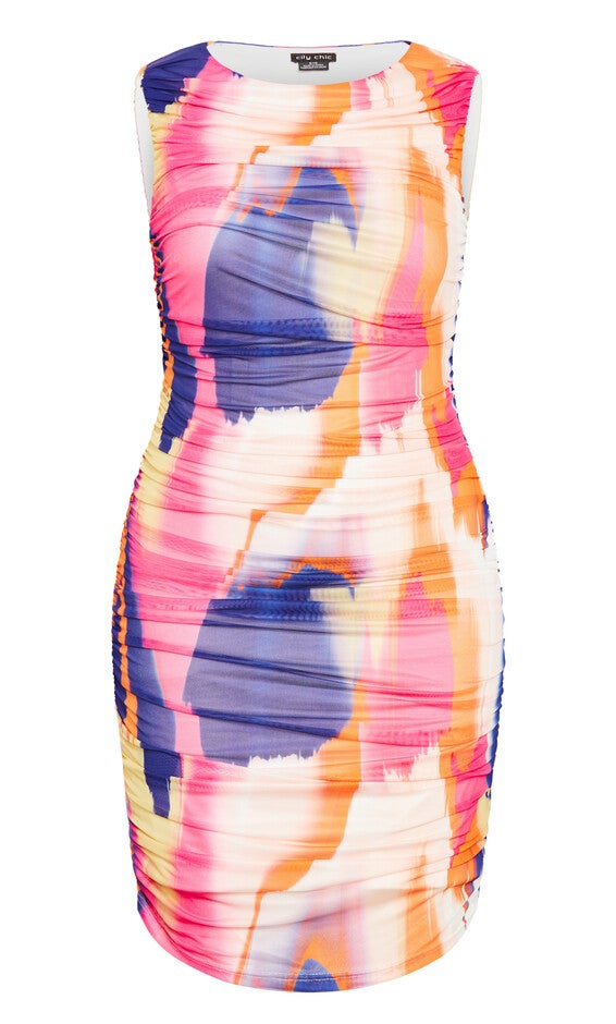 Halo Print Dress - ivory, INK, alternate image number 4