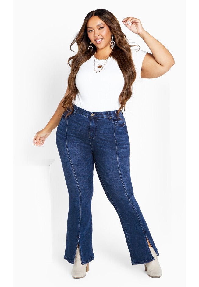 Ebony High Rise Flare Jean, INDIGO, alternate image number null