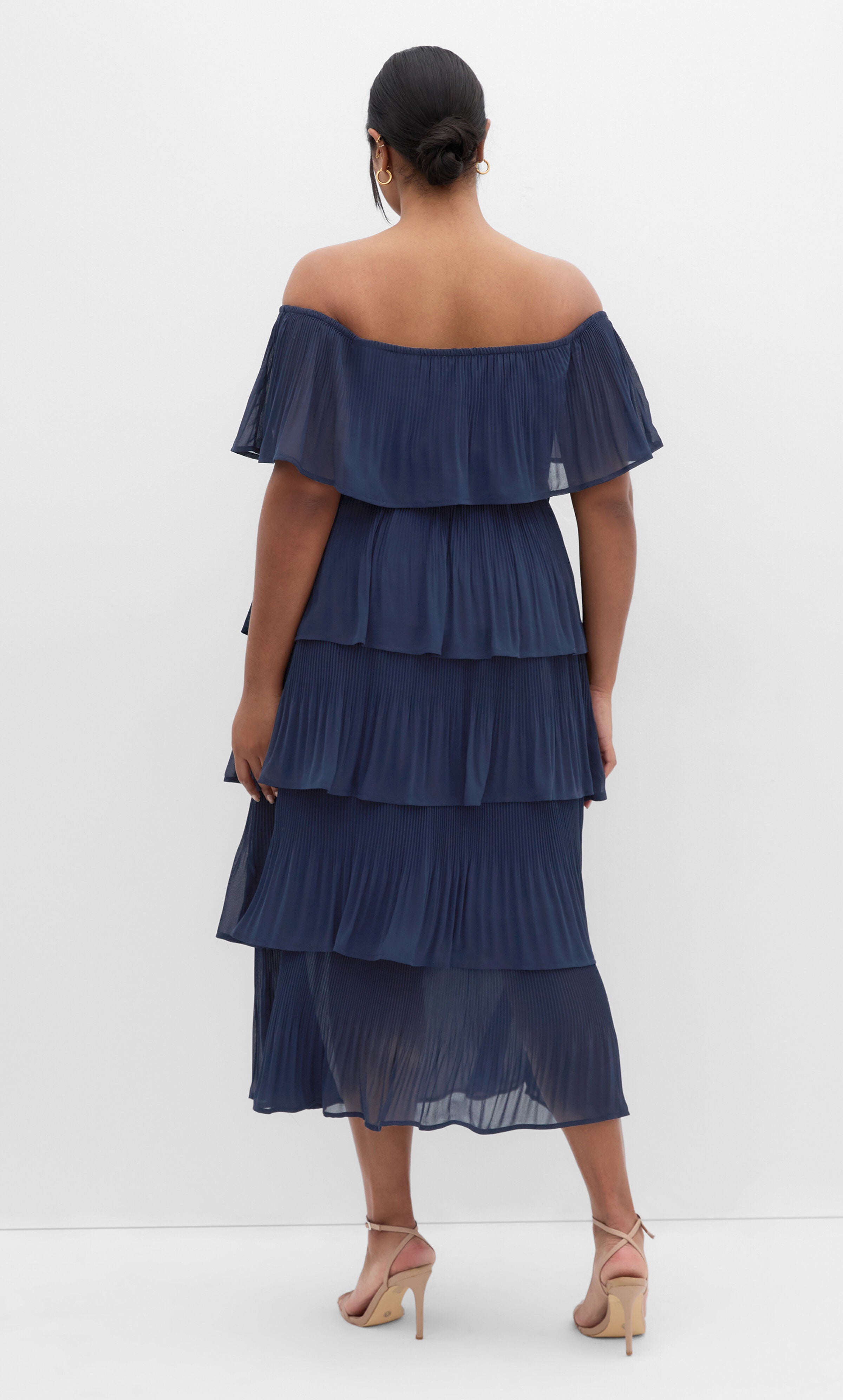 Night Garden Tier Midi Dress, BLUE, on-hover image number 1