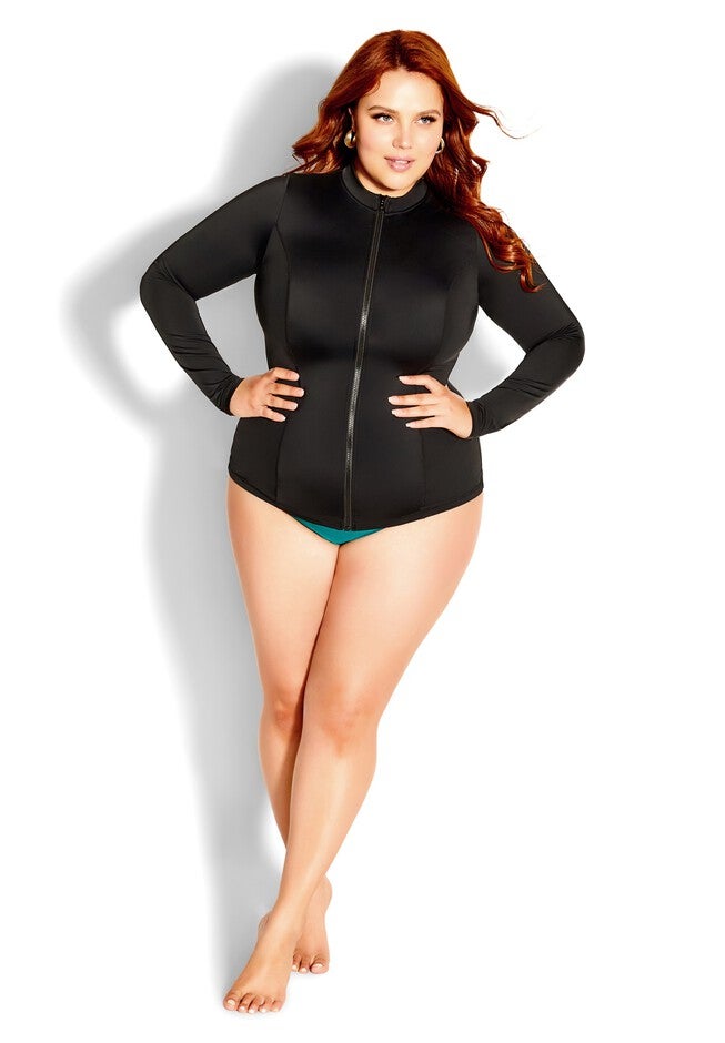Cancun Long Sleeve Sun Top - black, BLACK, on-hover image number null