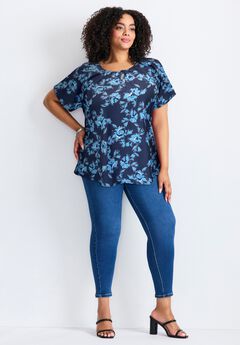 Keyhole Dolman Sleeve Blouse