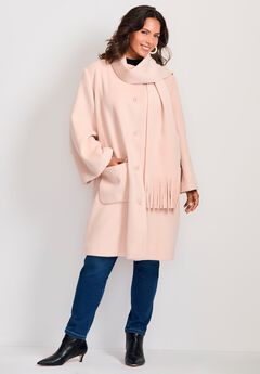 Detachable Fringe Scarf Coat