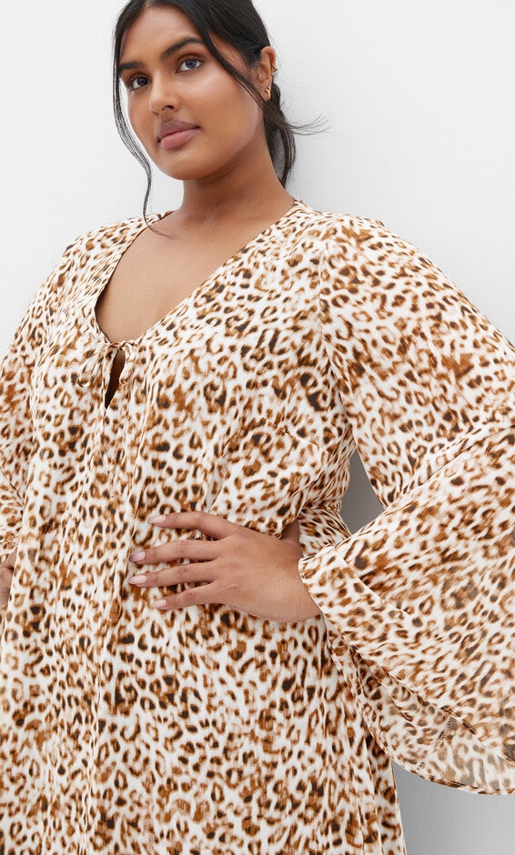 Gigi Print Maxi Dress - print, BROWN, alternate image number 4