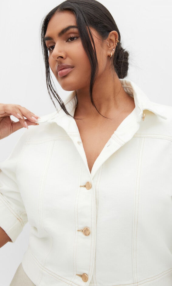 Denim Millie Jacket - ivory, CREAM, hi-res image number 0